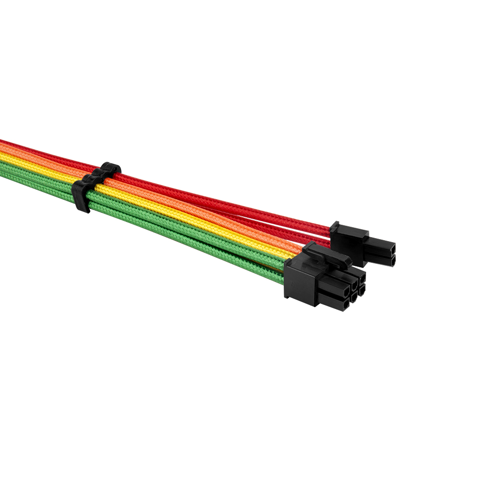Комплект кабелей-удлинителей для БП 1STPLAYER RB-001 / 1x24pin ATX, 2xP8(4+4)pin EPS, 2xP8(6+2)pin PCI-E / premium cotton / 350mm / RAINBOW