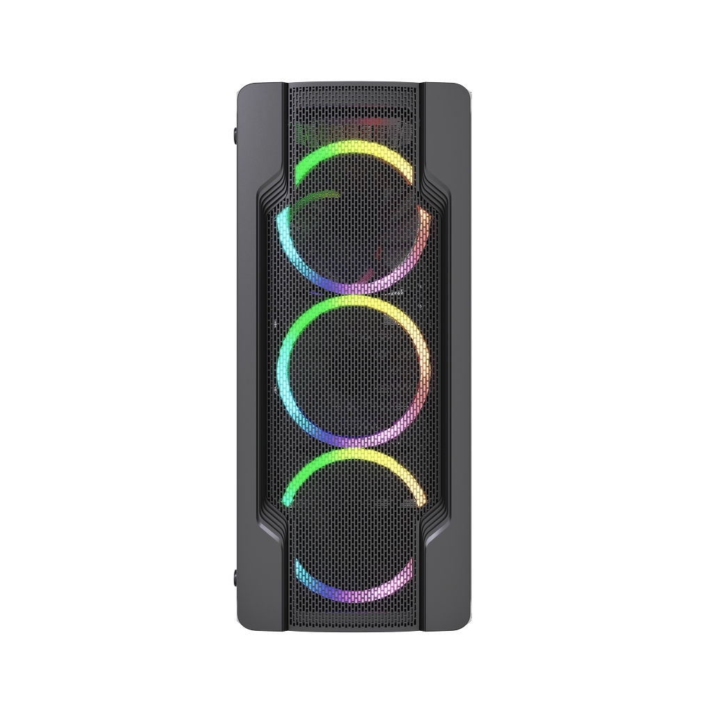 Корпус Powercase Mistral X4 Mesh LED, Tempered Glass, 4x 120mm 5-color fan, чёрный, ATX  (CMIXB-L4)