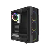 Корпус Powercase Mistral X4 Mesh LED, Tempered Glass, 4x 120mm 5-color fan, чёрный, ATX  (CMIXB-L4)