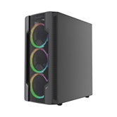 Корпус Powercase Mistral X4 Mesh LED, Tempered Glass, 4x 120mm 5-color fan, чёрный, ATX  (CMIXB-L4)