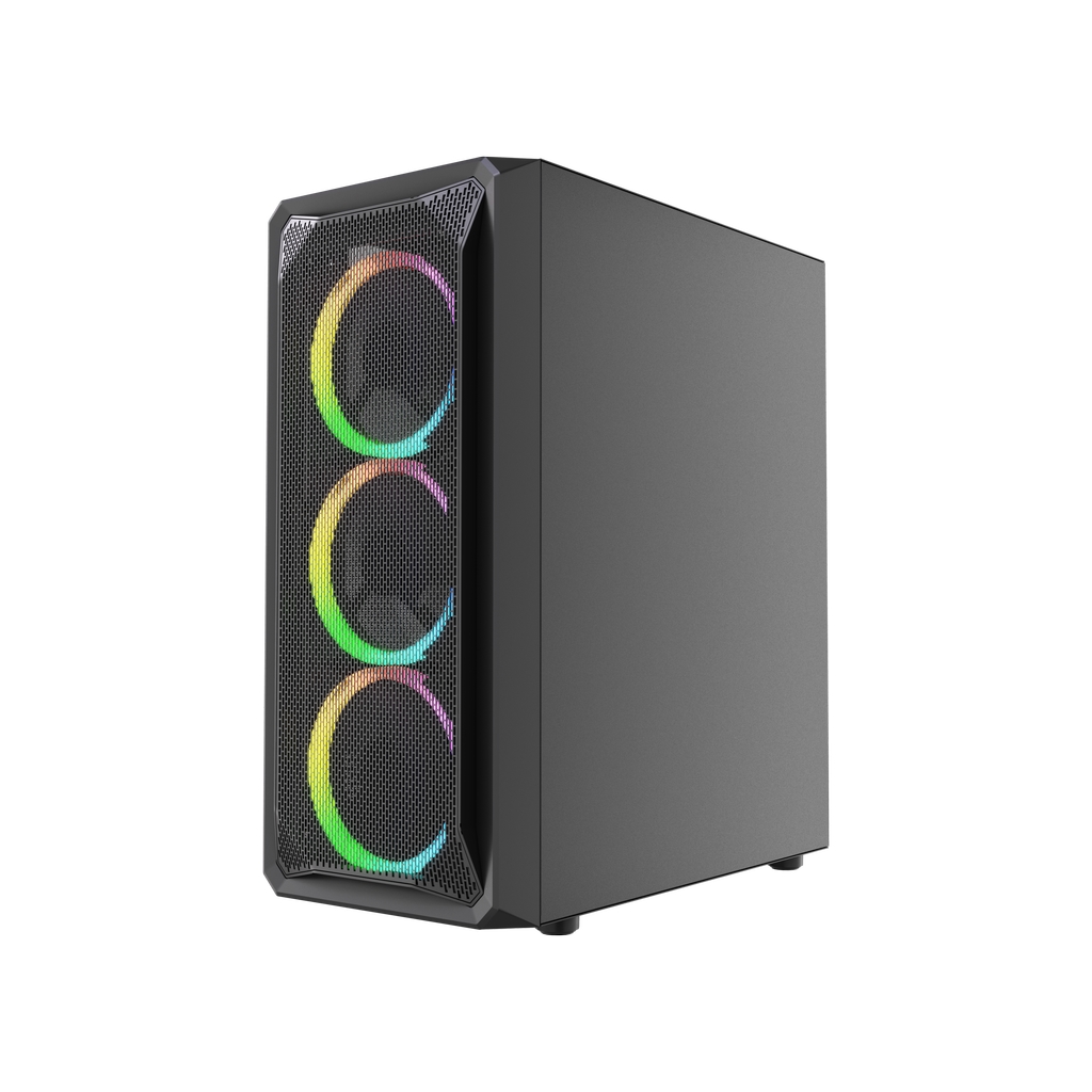 Корпус Powercase Mistral Z4 Mesh LED, Tempered Glass, 4x 120mm 5-color fan, чёрный, ATX  (CMIZB-L4)