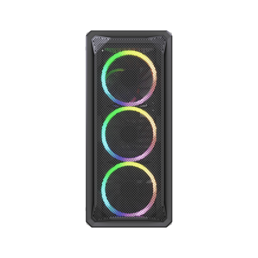 Корпус Powercase Mistral Z4 Mesh LED, Tempered Glass, 4x 120mm 5-color fan, чёрный, ATX  (CMIZB-L4)