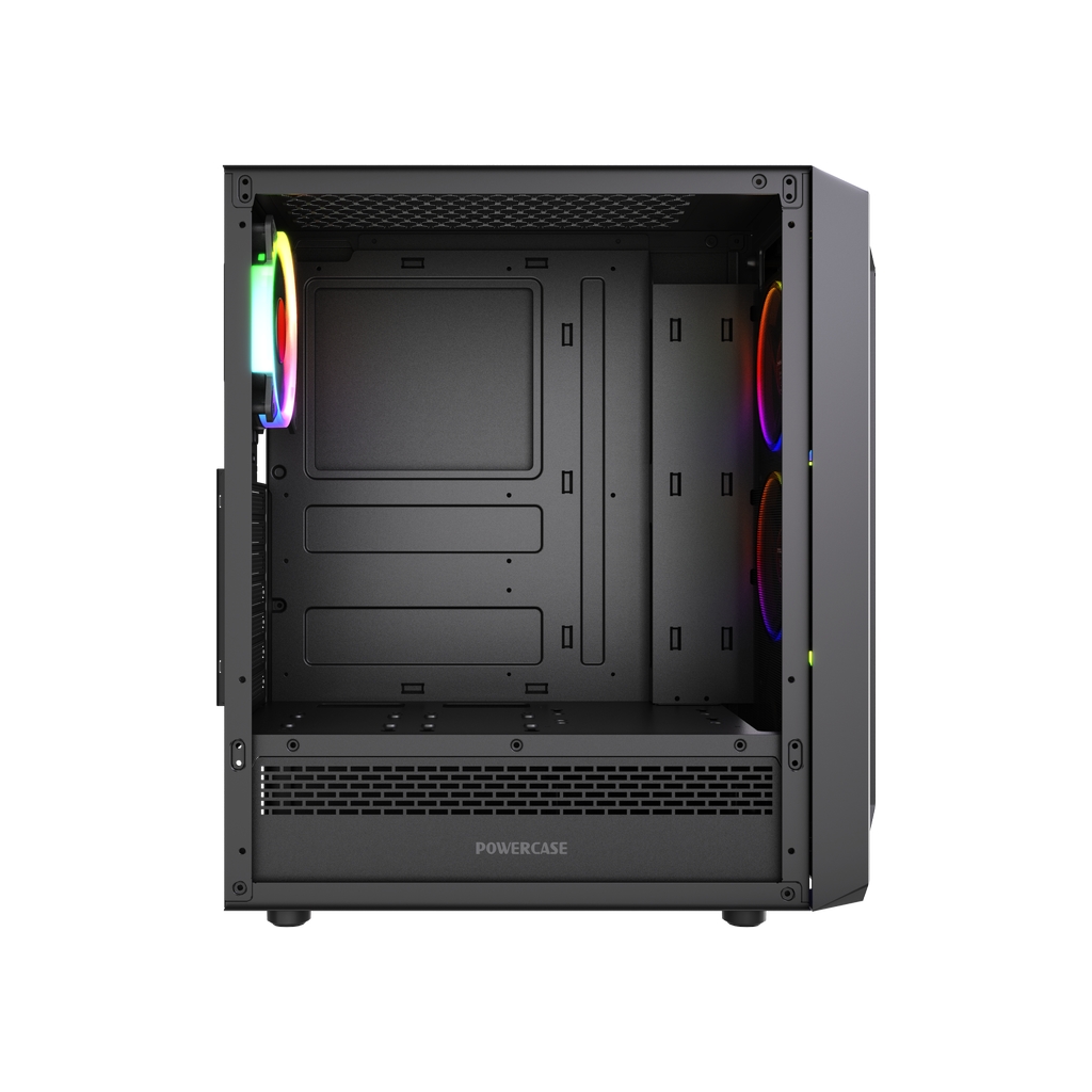 Корпус Powercase Mistral Z4 Mesh LED, Tempered Glass, 4x 120mm 5-color fan, чёрный, ATX  (CMIZB-L4)
