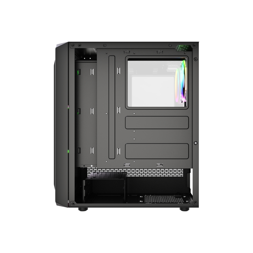 Корпус Powercase Mistral Z4 Mesh LED, Tempered Glass, 4x 120mm 5-color fan, чёрный, ATX  (CMIZB-L4)