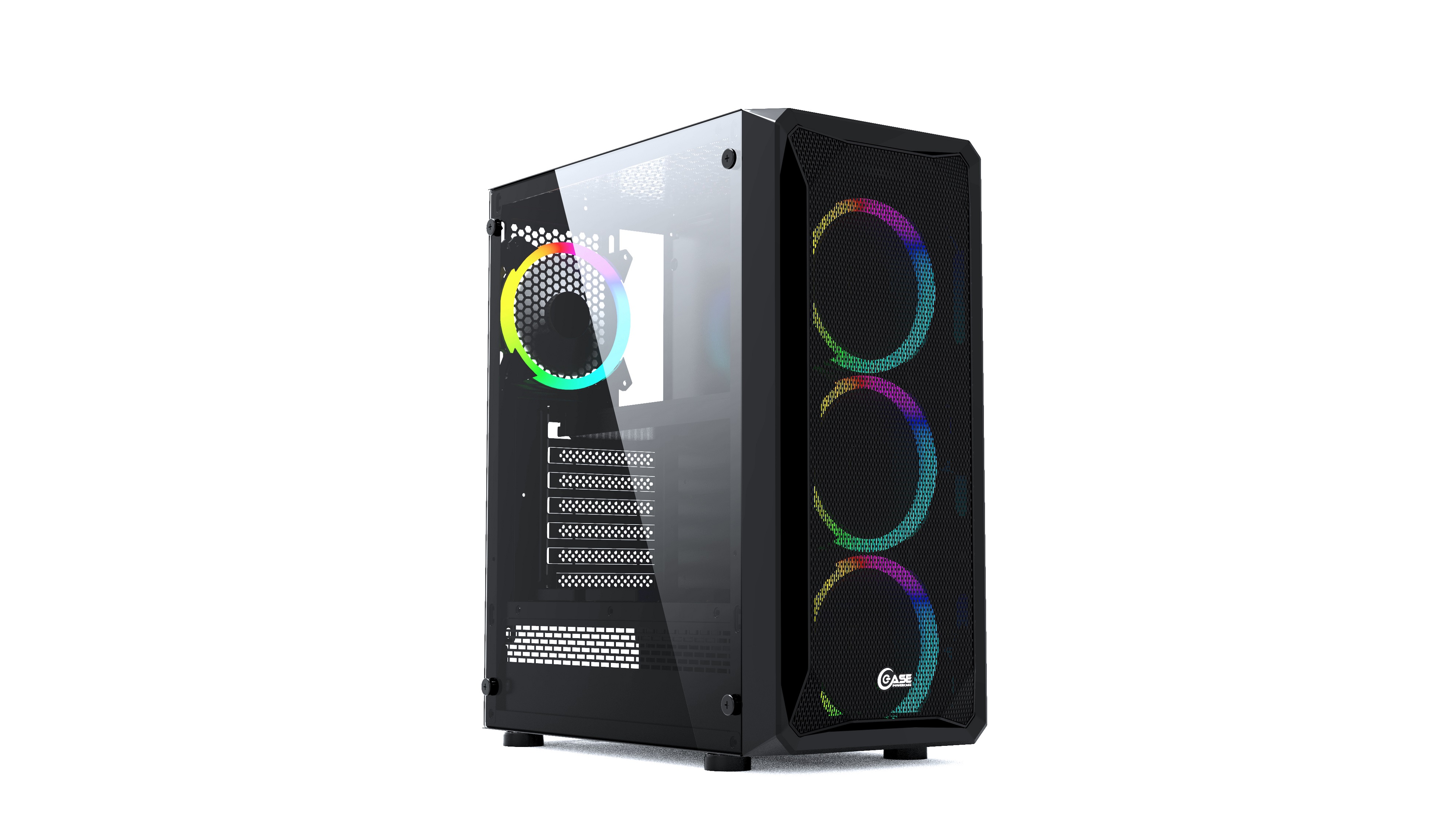 Корпус Powercase Mistral Z4 Mesh RGB, Tempered Glass, 4x 120mm RGB fan, чёрный, ATX  (CMIZB-R4)