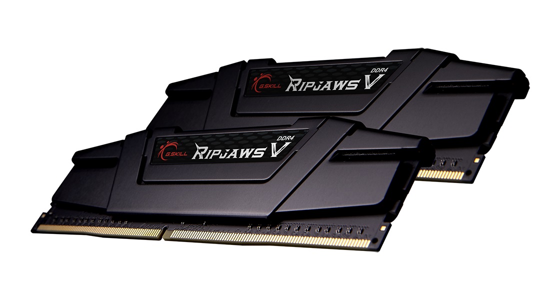 Модуль памяти DDR4 G.SKILL RIPJAWS V 64GB (2x32GB) 3200MHz CL16 (16-18-18-38) 1.35V / F4-3200C16D-64GVK / Classic Black