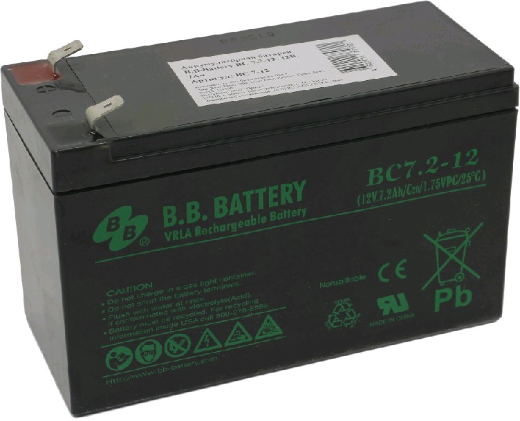 Аккумулятор B.B. Battery BC 7.2-12  12V 7.2Ah