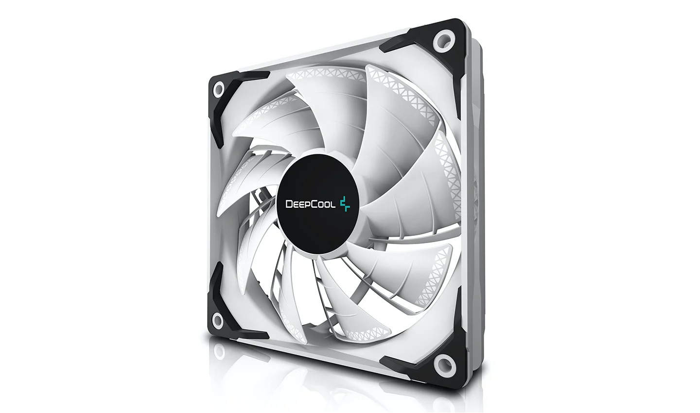 Вентилятор DEEPCOOL TF 120S WHITE 120x120x25мм (PWM, 96шт./кор, супертихий, 500-1800 об/мин, белый) Retail BOX