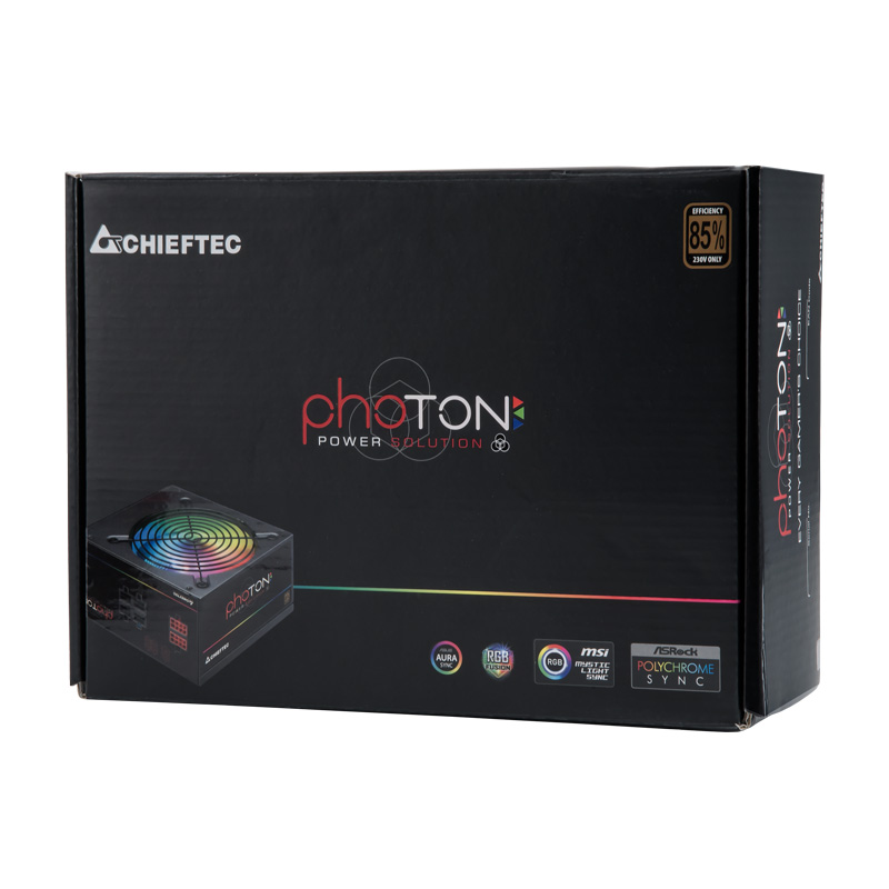 Блок питания Chieftec Photon CTG-650C-RGB (ATX 2.3, 650W, >85 efficiency, Active PFC, RGB Rainbow 120mm fan, Cable Management) Retail