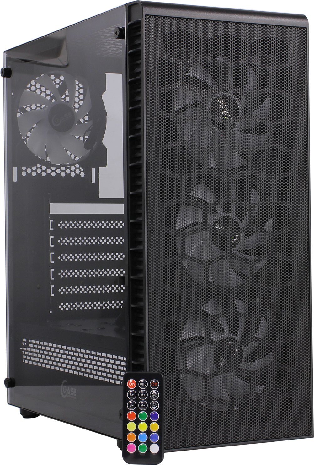 Корпус Powercase Mistral Z4С Mesh ARGB, Tempered Glass, 4x 120mm ARGB fan, fans controller & remote, чёрный, ATX  (CMIZ4C-A4)