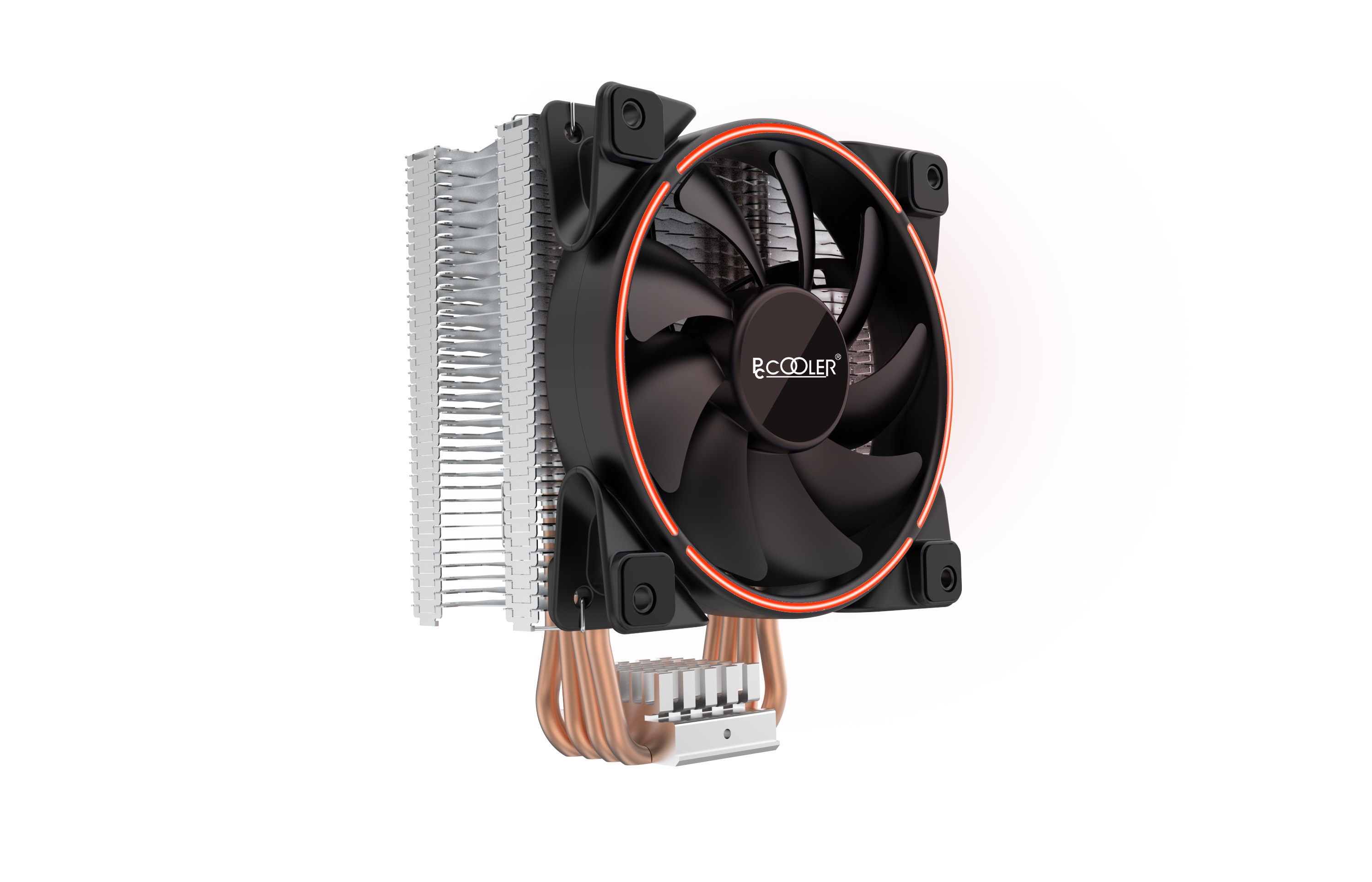 Кулер PCCooler GI-X4R V2 S775/115X/1700/AM2/AM3/AM4 (24 шт/кор, TDP 145W, 120mm PWM SilentPro Red LED FAN, 4 тепловые трубки 6мм, 1000-1800RPM, 26.5dBa)
