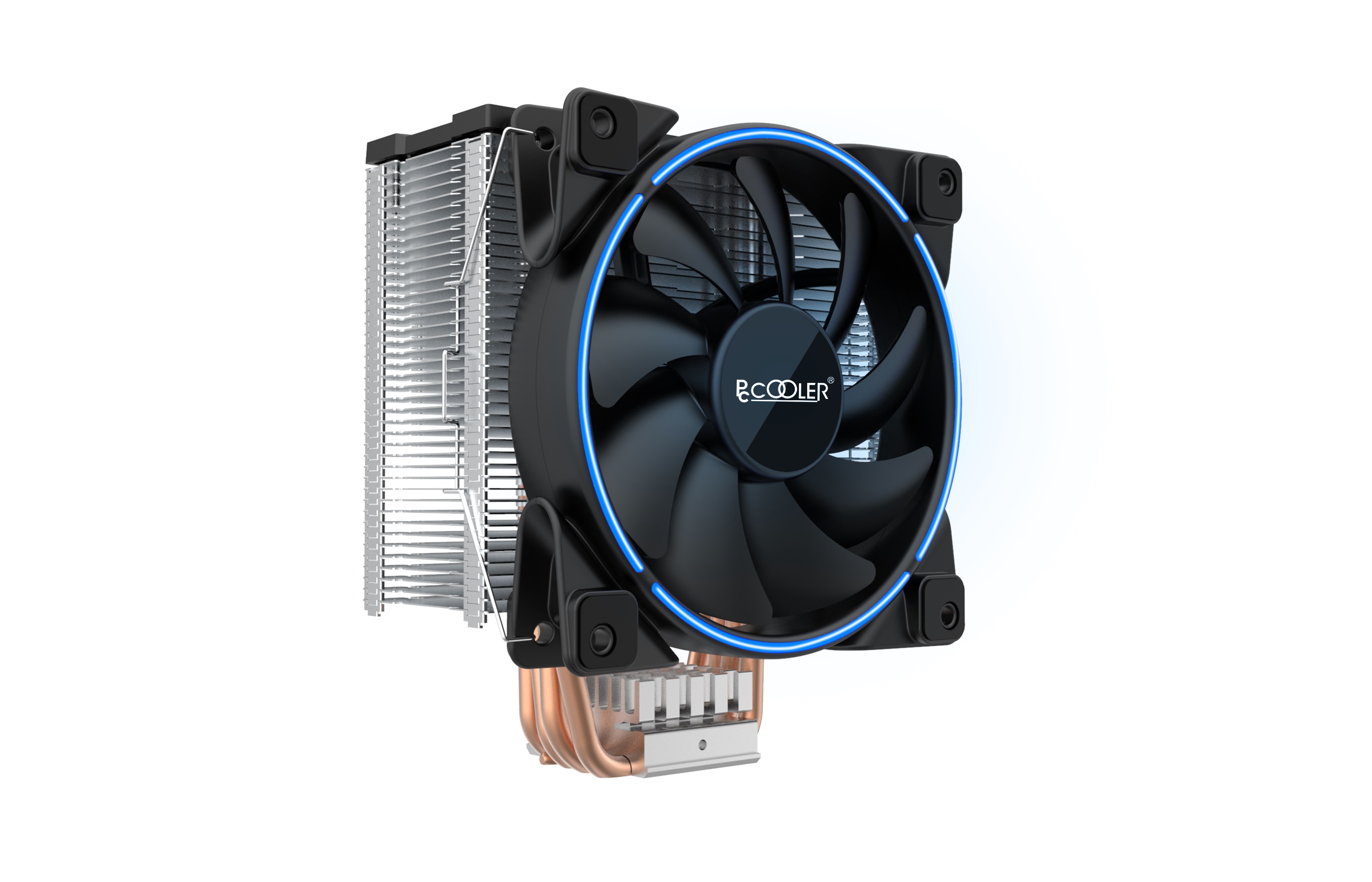 Кулер PCCooler GI-X5B V2 S775/115X/1700/20XX/AM2/AM3/AM4 (24 шт/кор, TDP 160W, вент-р 120мм с PWM, Blue LED FAN, 5 тепловых трубок 6мм, 1000-1800RPM, 26.5dBa)
