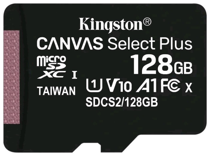 Карта памяти MicroSDXC 128GB  Kingston Class 10 UHS-I U1 Canvas Select Plus  [SDCS2/128GBSP]