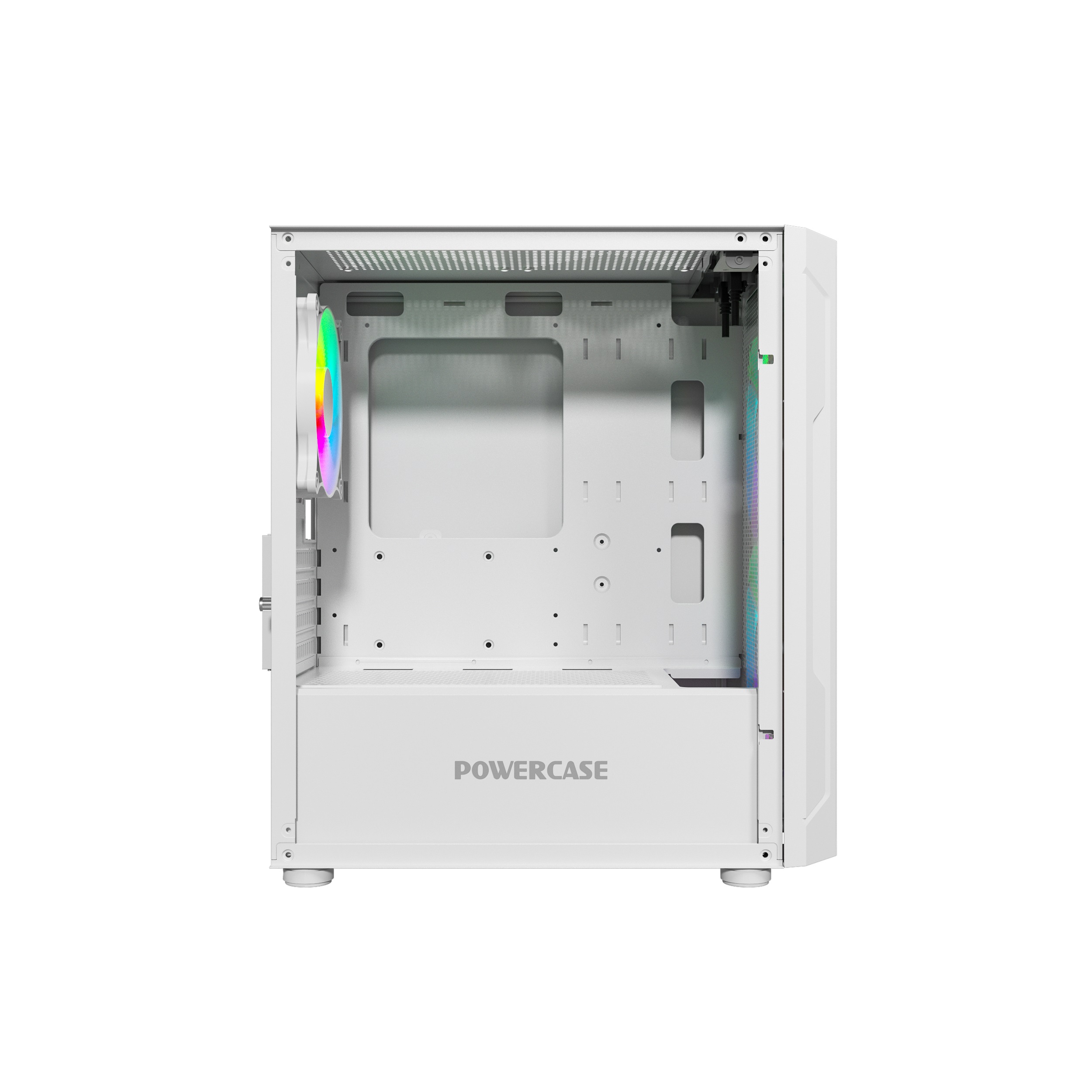 Корпус Powercase Mistral Micro Z3W Mesh LED, Tempered Glass, 2x 140mm + 1х 120mm 5-color fan, белый, mATX  (CMIMZW-L3)