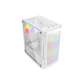 Корпус Powercase Mistral Micro Z3W Mesh LED, Tempered Glass, 2x 140mm + 1х 120mm 5-color fan, белый, mATX  (CMIMZW-L3)