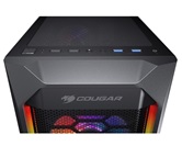 Корпус Cougar MX410 Mesh-G RGB, 4x 120mm ARGB fan + HUB, без БП, боковое окно, чёрный, ATX
