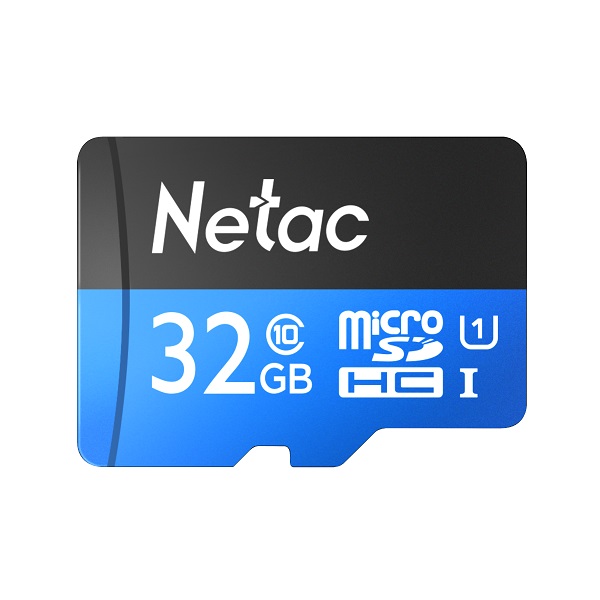 Карта памяти MicroSDHC 32GB  Netac Class 10 UHS-I U1 P500 Standard  + адаптер  [NT02P500STN-032G-R]