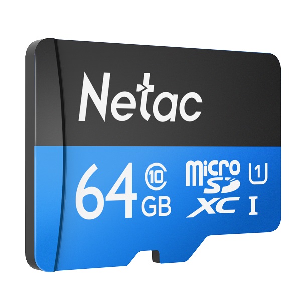 Карта памяти MicroSDXC 64GB  Netac Class 10 UHS-I U1 P500 Standard + адаптер  [NT02P500STN-064G-R]