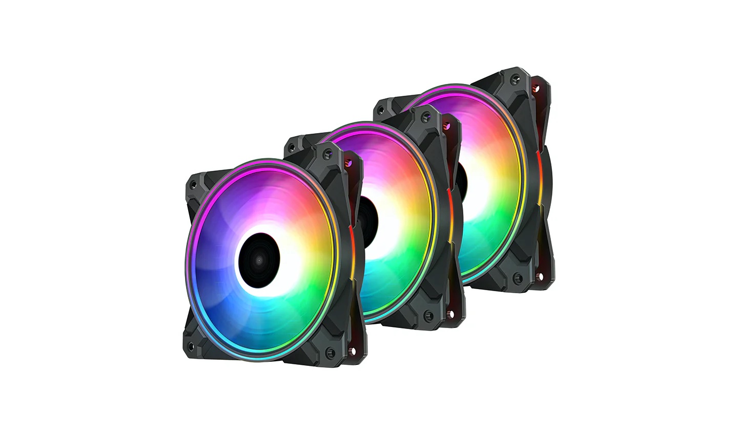 Вентилятор DEEPCOOL CF120 PLUS (3 IN 1) RGB 120x120x25мм (16шт./кор, PWM, Addresable RGB подсветка, 500-1800об/мин) Retail