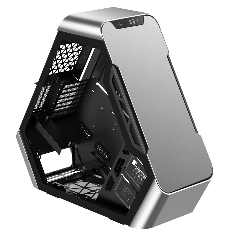 Корпус JONSBO TR03-A Silver без БП, боковые панели из закаленного стекла, mini-ITX, micro-ATX, ATX, серебристый