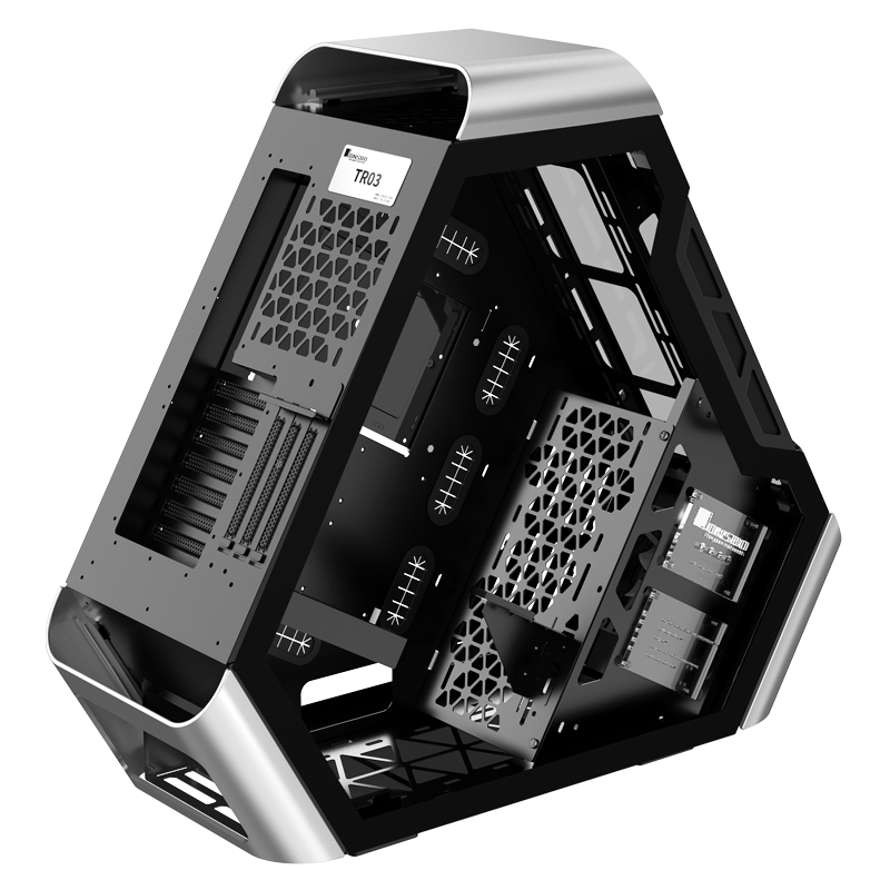 Корпус JONSBO TR03-G Silver без БП, боковые панели из закаленного стекла, mini-ITX, micro-ATX, ATX, серебристый