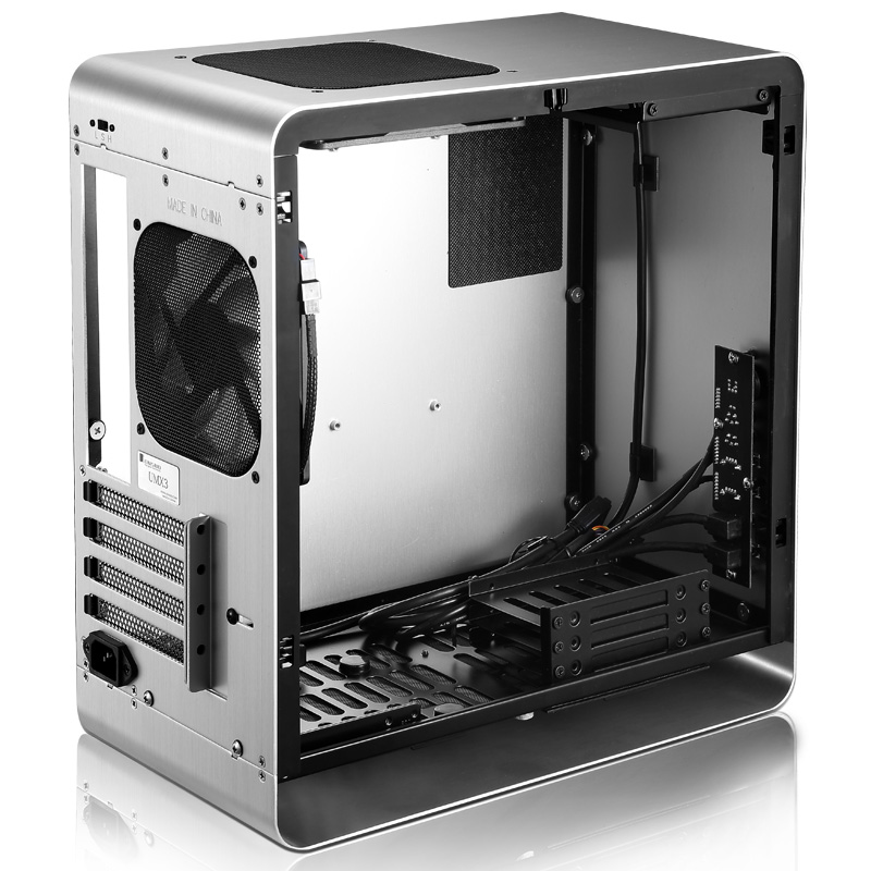 Корпус JONSBO UMX3W Silver без БП, боковая панель из закаленного стекла, mini-ITX, micro-ATX, серебристый