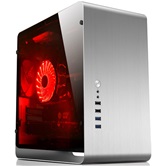 Корпус JONSBO UMX3W Silver без БП, боковая панель из закаленного стекла, mini-ITX, micro-ATX, серебристый