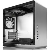 Корпус JONSBO UMX3W Silver без БП, боковая панель из закаленного стекла, mini-ITX, micro-ATX, серебристый