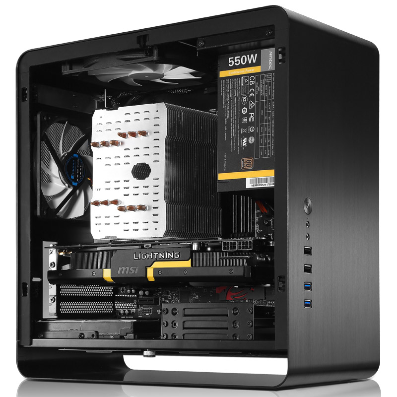 Корпус JONSBO UMX3W Black без БП, боковая панель из закаленного стекла, mini-ITX, micro-ATX, черный