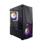 Корпус 1STPLAYER DK-3 BLACK / ATX, tempered glass / 3x 120mm LED fans inc. / DK-3-BK-3G6