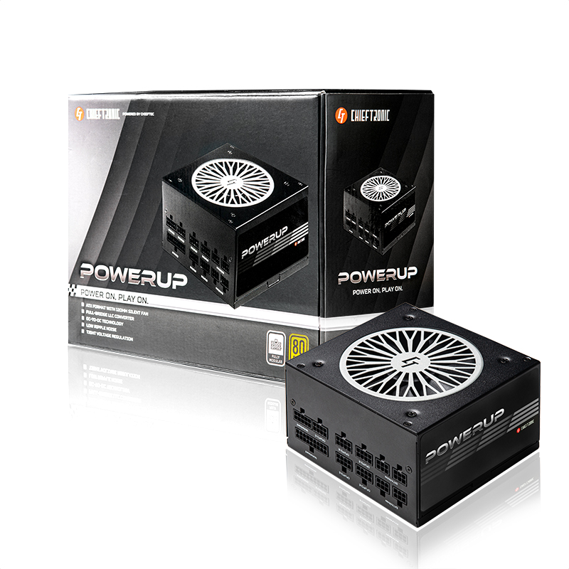 Блок питания Chieftec CHIEFTRONIC PowerUp GPX-550FC (ATX 2.3, 550W, 80 PLUS GOLD, Active PFC, 120mm fan, Full Cable Management, LLC design) Retail