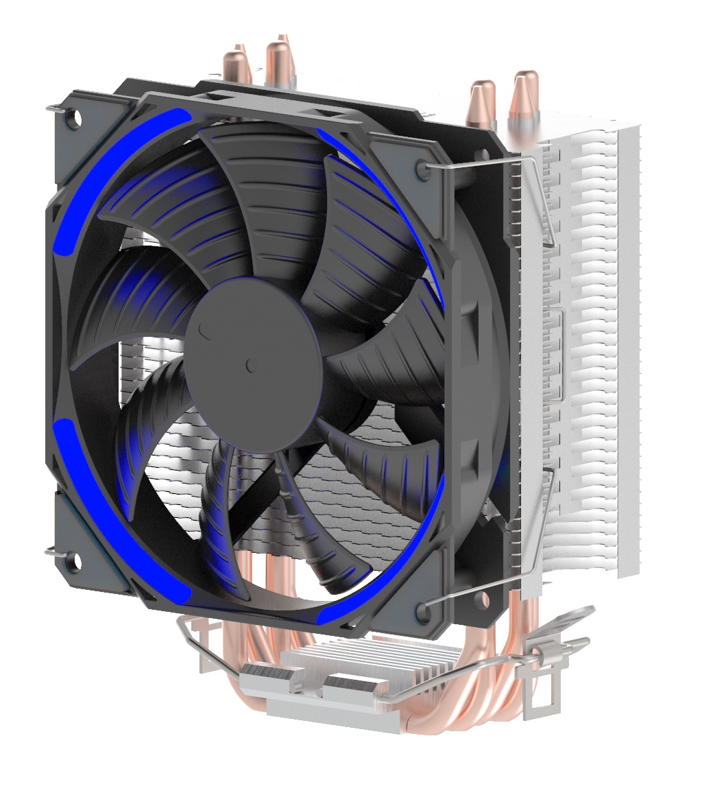 Кулер AARDWOLF SERENITY 460 BLUE  S775/115X/1200/AM2/AM3/AM4 (12 шт/кор, TDP 160W, 120мм PWM вент-р с синей подсветкой, 4 тепловых трубки 6мм, 1000-1800RPM, 16-32dBa)