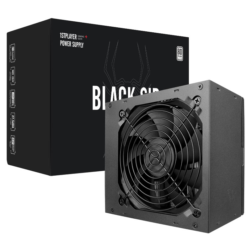 Блок питания 1STPLAYER BLACK.SIR 500W / ATX 2.4, APFC, 80 PLUS, 120mm fan / SR-500W