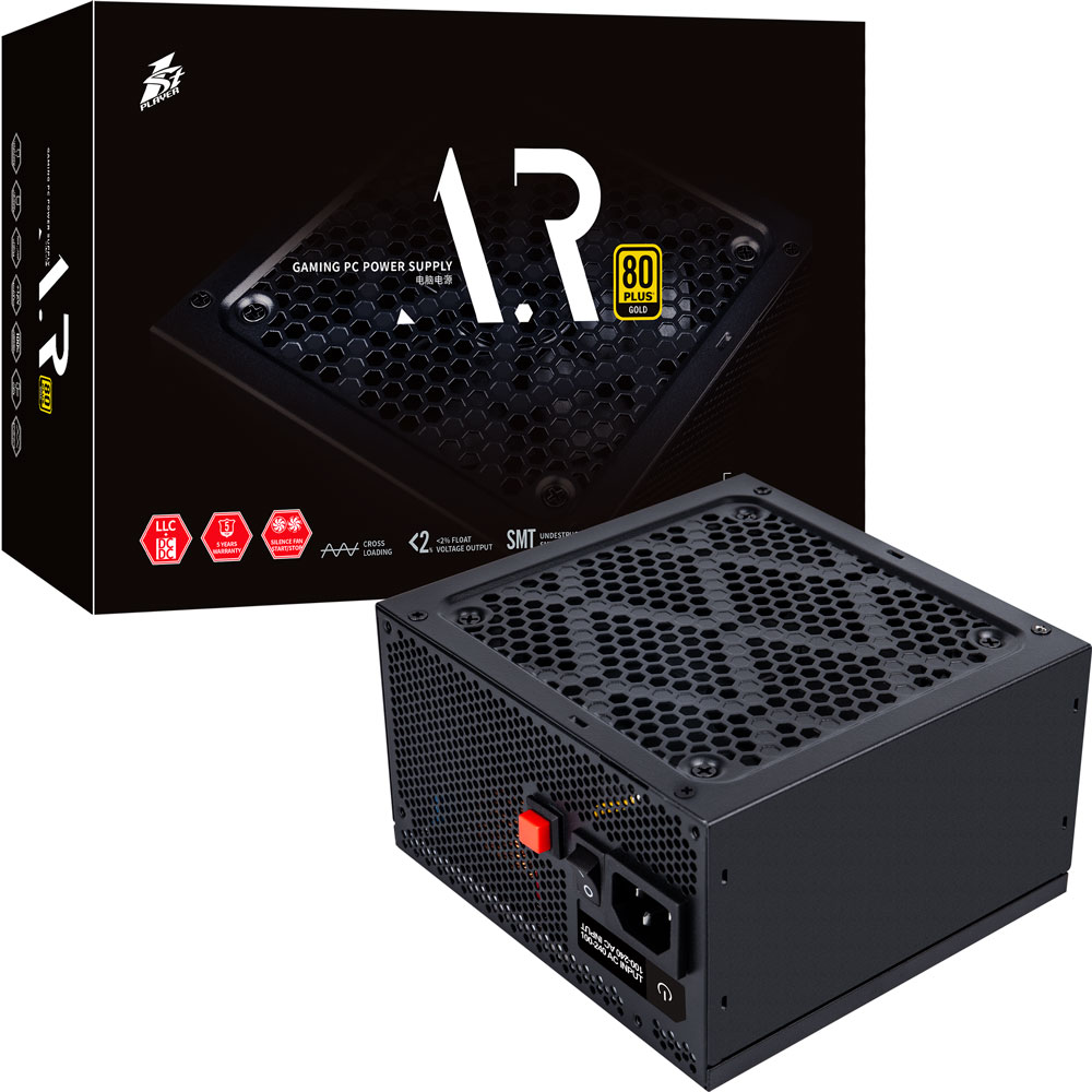 Блок питания 1STPLAYER AR 750W / ATX 2.4, LLC+DC-DC, APFC, 80 PLUS GOLD, 120mm fan / PS-750AR