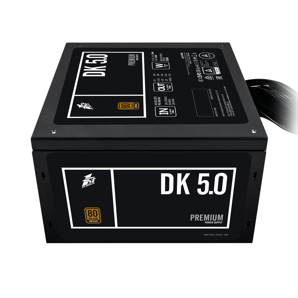 Блок питания 1STPLAYER DK PREMIUM 500W / ATX 2.4, APFC, 80 PLUS BRONZE, 120mm fan / PS-500AX