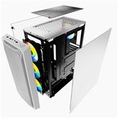 Корпус Powercase Mistral Z4 White, Tempered Glass, Mesh, 4x 120mm 5-color LED fan, белый, ATX  (CMIZW-L4)