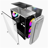 Корпус Powercase Mistral Z4 White, Tempered Glass, Mesh, 4x 120mm 5-color LED fan, белый, ATX  (CMIZW-L4)