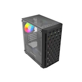 Корпус Powercase Mistral Micro T3B, Tempered Glass, Mesh, 2x 140mm + 1х 120mm 5-color fan, чёрный, mATX  (CMIMTB-L3)