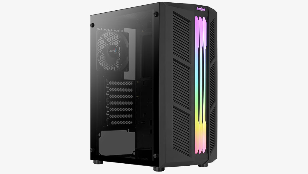 Корпус Aerocool Prime V1 без БП, ATX, боковое окно (закаленное стекло), черный