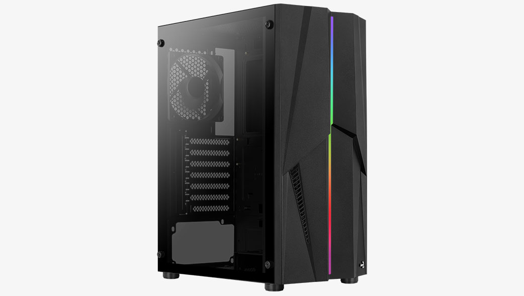 Корпус Aerocool Mecha V1 без БП, ATX, боковое окно (закаленное стекло), черный