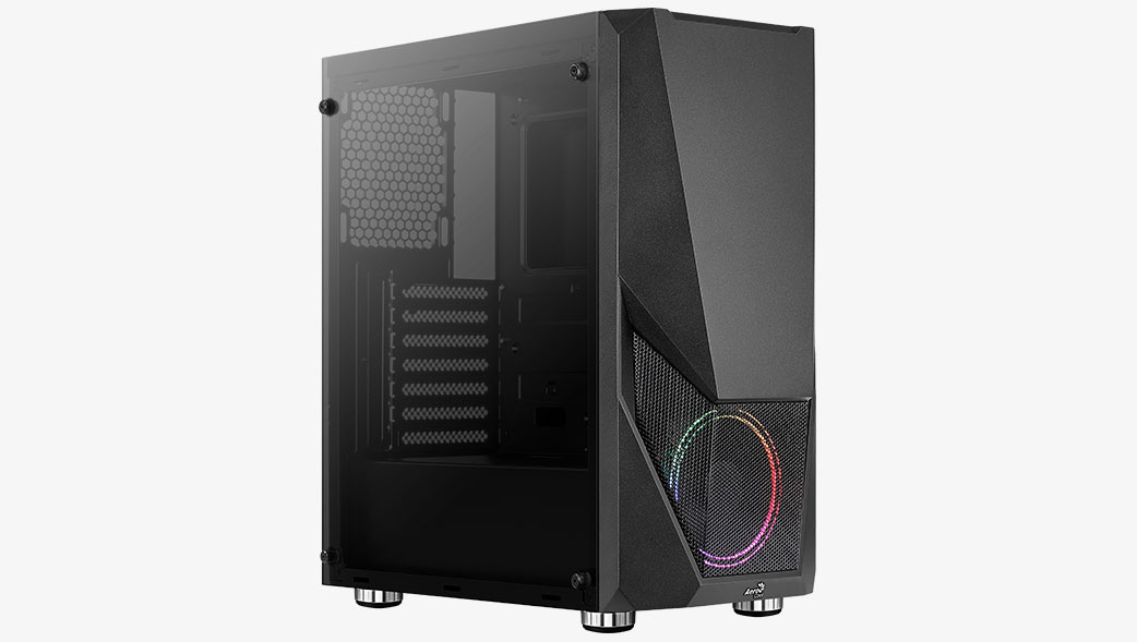 Корпус Aerocool Zauron Saturn V1 без БП, ATX, боковое окно (закаленное стекло), черный