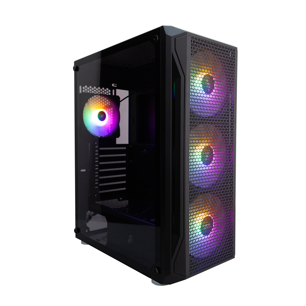 Корпус 1STPLAYER FIREBASE X5 / ATX, tempered glass / 3x140mm & 1x120mm LED fans inc. / X5-3G6P-1G6