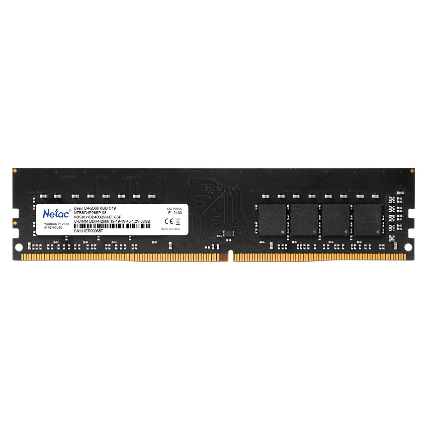 Модуль памяти DDR4 Netac Basic 8GB 2666MHz CL19 1.2V / NTBSD4P26SP-08