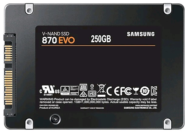 Накопитель Samsung 870 EVO 2.5" SATA-III 250GB <MZ-77E250BW> 7mm V-NAND