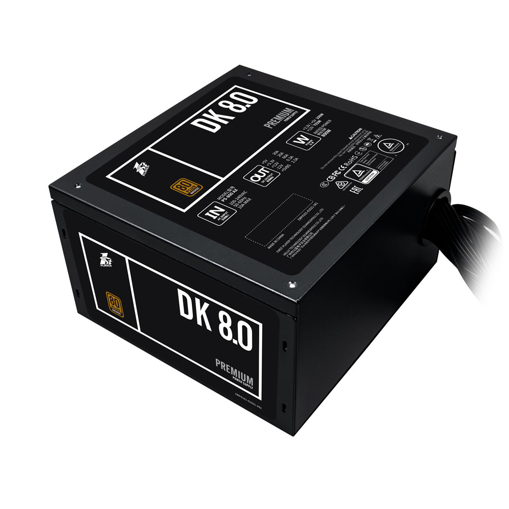 Блок питания 1STPLAYER DK PREMIUM 800W / ATX 2.4, APFC, 80 PLUS BRONZE, 120mm fan / PS-800AX