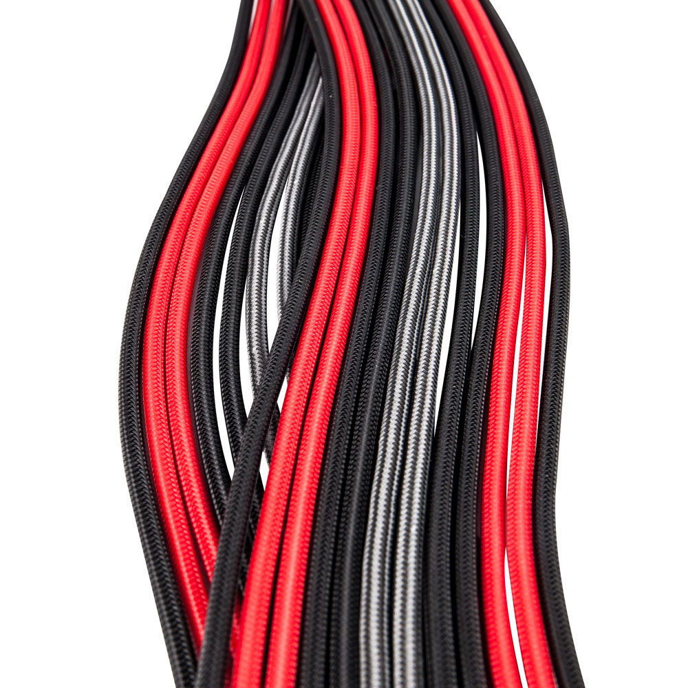 Комплект кабелей-удлинителей для БП 1STPLAYER BRG-001 / 1x24pin ATX, 2xP8(4+4)pin EPS, 2xP8(6+2)pin PCI-E / premium nylon / 350mm / BLACK & RED & GRAY
