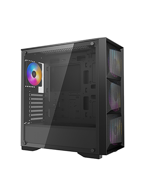 Корпус Deepcool MATREXX 50 MESH 4FS без БП, боковое окно (закаленное стекло), 3xColor LED 120мм вентилятора спереди, 1xColor LED 120мм вентилятор сзади, черный, ATX