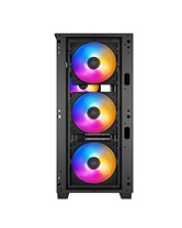 Корпус Deepcool MATREXX 50 MESH 4FS без БП, боковое окно (закаленное стекло), 3xColor LED 120мм вентилятора спереди, 1xColor LED 120мм вентилятор сзади, черный, ATX