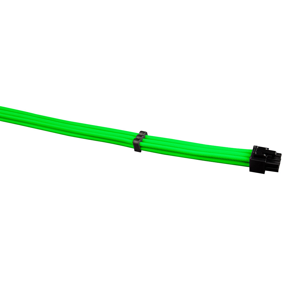 Комплект кабелей-удлинителей для БП 1STPLAYER NGE-001 / 1x24pin ATX, 2xP8(4+4)pin EPS, 2xP8(6+2)pin PCI-E / premium nylon / 350mm / NEON GREEN