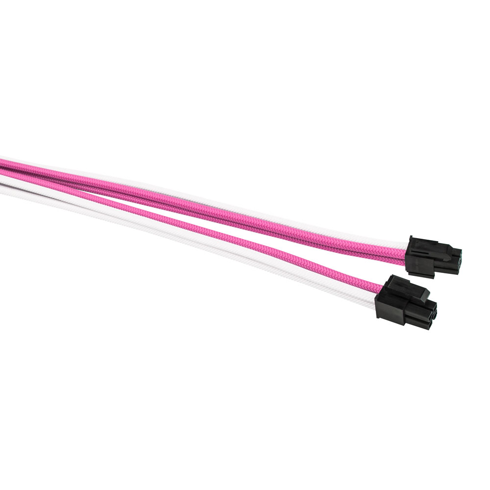 Комплект кабелей-удлинителей для БП 1STPLAYER PKW-001 / 1x24pin ATX, 2xP8(4+4)pin EPS, 2xP8(6+2)pin PCI-E / premium nylon / 350mm / PINK & WHITE